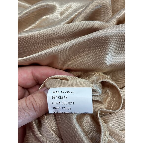 Revelry Jade Floral Burnout‎ Dress Gown One Shoulder Champagne Size 16 NWT - Picture 9 of 15